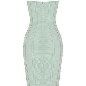 House of CB Mint Strapless Ruched Midi Dress